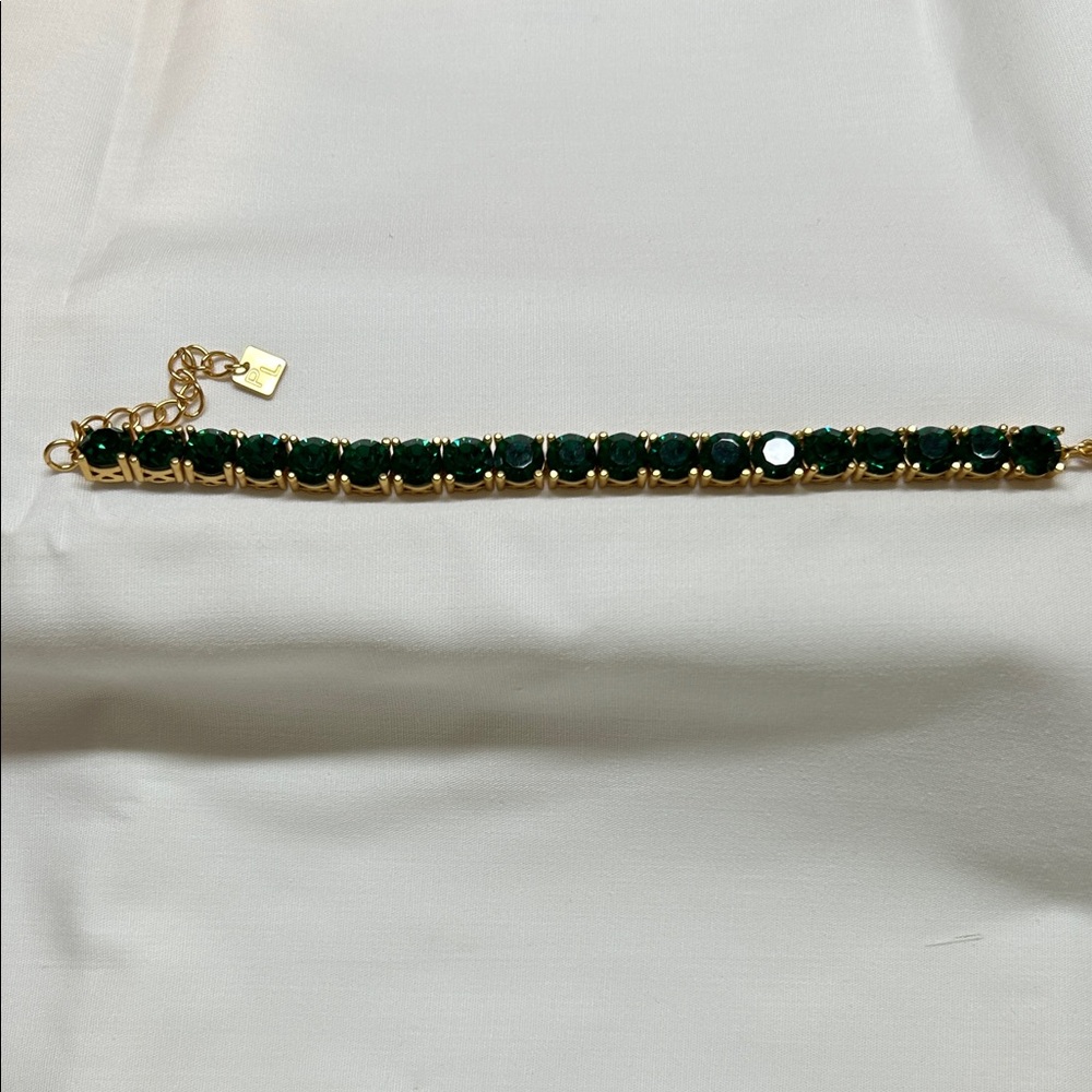 Park Lane Gold Bracelet with Green Stones